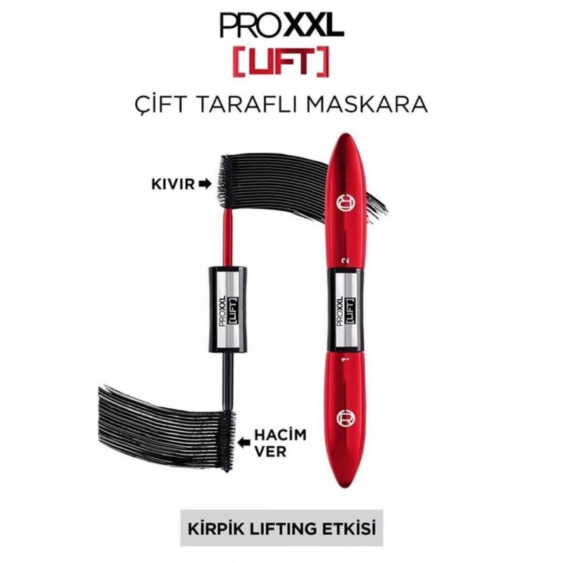 L'Oreal Paris Pro XXL Lift Çift Taraflı Maskara - Kirpik Lifting Etkisi 6.4 ml