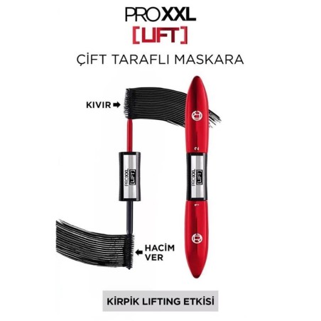 L'Oreal Paris Pro XXL Lift Çift Taraflı Maskara - Kirpik Lifting Etkisi 6.4 ml