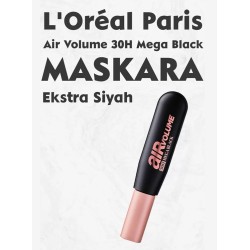 L'Oreal Paris Air Mega Black Maskara - 30 Saate Kadar Kalıcı - Ekstra Siyah 9.4ml