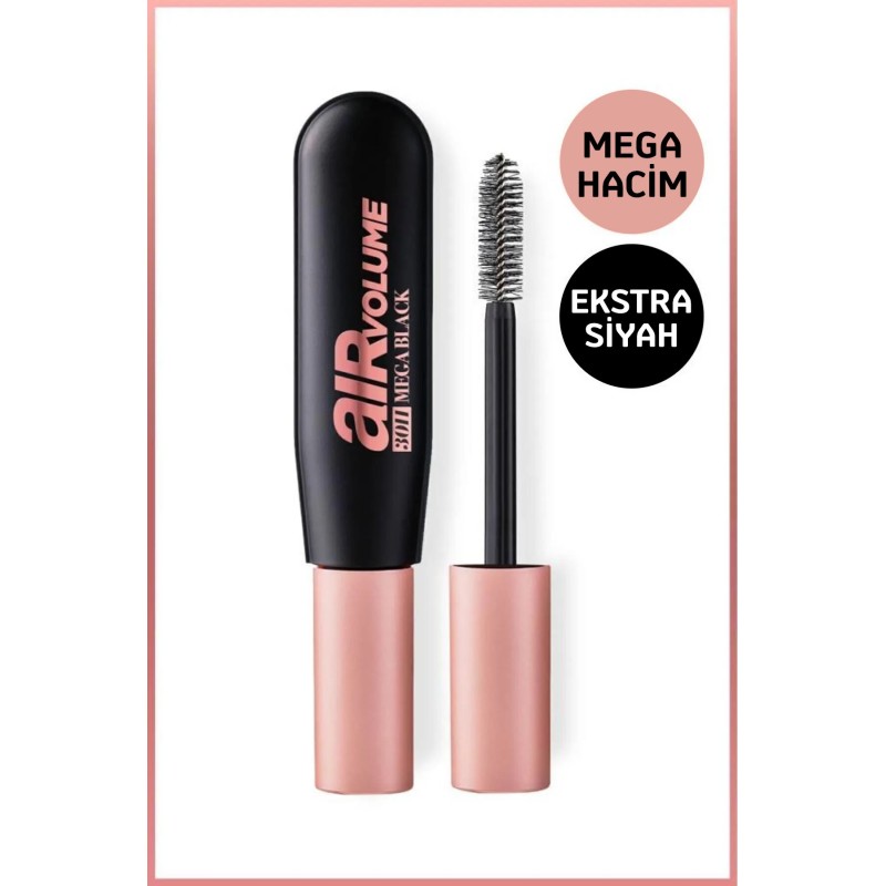 L'Oreal Paris Air Mega Black Maskara - 30 Saate Kadar Kalıcı - Ekstra Siyah 9.4ml