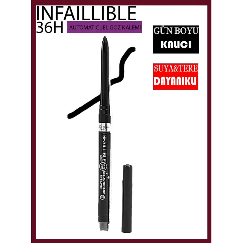 Loreal Paris Infaillible Automatic Jel Göz Kalemi - Mat Siyah