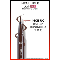 Loreal Paris Infaillible 36H Grip Micro Fine Eyeliner 02 SMOKEY EARTH  -Kahverengi-