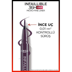 Loreal Paris Infaillible 36H Grip Micro Fine Eyeliner 04 DEW BERRY -Mor-