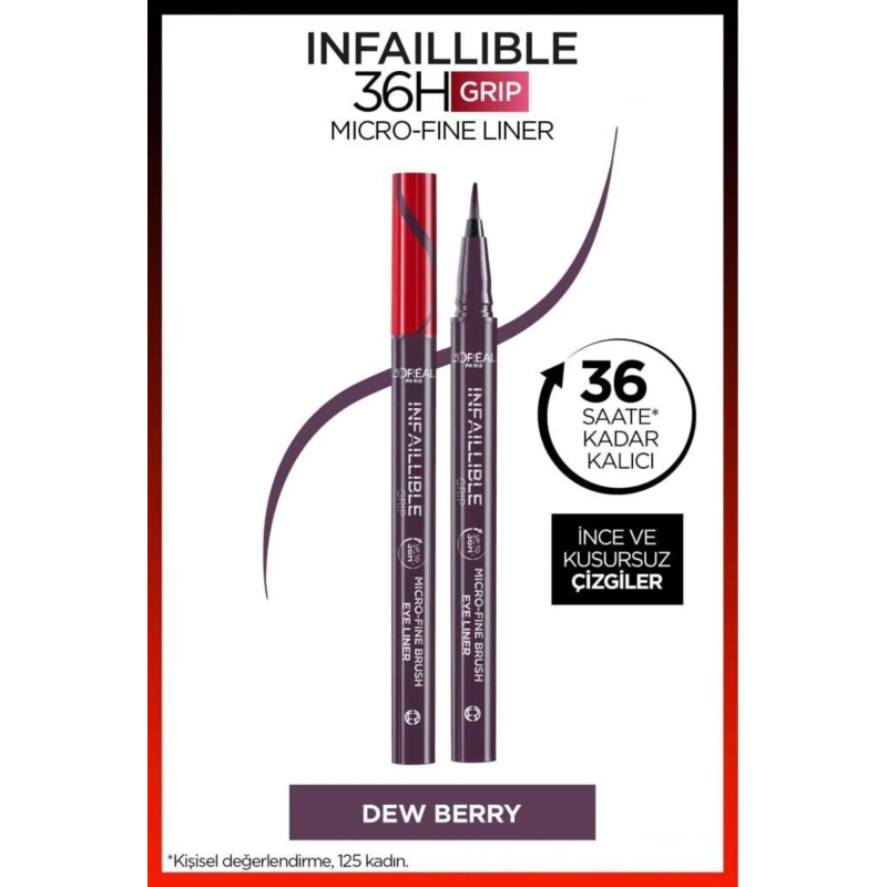 Loreal Paris Infaillible 36H Grip Micro Fine Eyeliner 04 DEW BERRY -Mor-