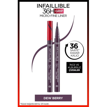 Loreal Paris Infaillible 36H Grip Micro Fine Eyeliner 04 DEW BERRY -Mor-