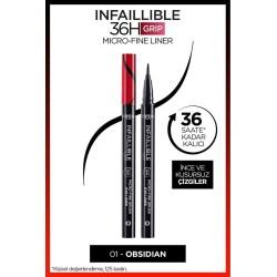 Loreal Paris Infaillible 36H Grip Micro Fine Eyeliner 01 Obsidian - Siyah