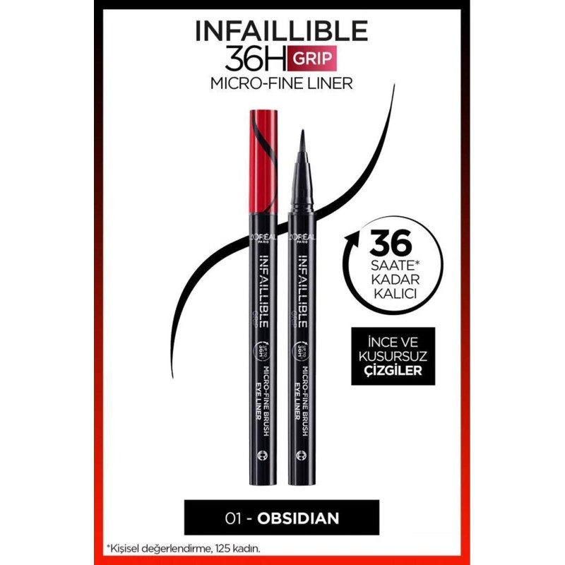 Loreal Paris Infaillible 36H Grip Micro Fine Eyeliner 01 Obsidian - Siyah