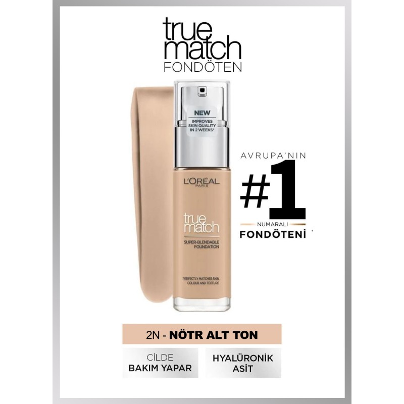 Loreal Paris True Match Bakım Yapan Fondöten - 2N Vanille/Vanilla 30ml