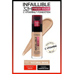 Loreal Paris Infaillible 32H Fresh Wear C Vitaminli Fondöten - 125 Naturel Rose 30ml
