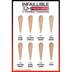 Loreal Paris Infaillible 32H Fresh Wear C Vitaminli Fondöten - 130 Beige Peau 30ml