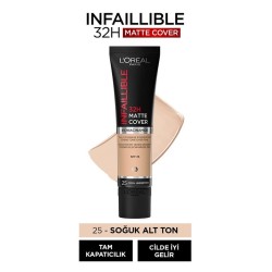 Loreal Paris Infaillible 32H Matte Cover Yüksek Kapatıcı Fondöten -  25