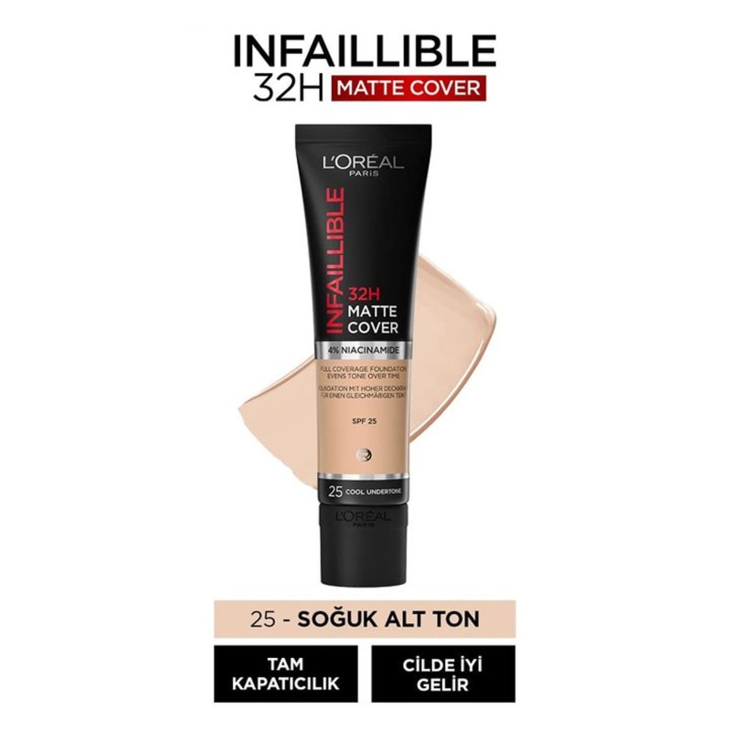 Loreal Paris Infaillible 32H Matte Cover Yüksek Kapatıcı Fondöten -  25