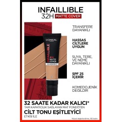 Loreal Paris Infaillible 32H Matte Cover Yüksek Kapatıcı Fondöten -  175 SABLE
