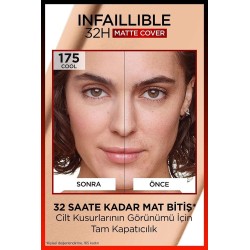 Loreal Paris Infaillible 32H Matte Cover Yüksek Kapatıcı Fondöten -  175 SABLE