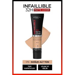 Loreal Paris Infaillible 32H Matte Cover Yüksek Kapatıcı Fondöten -  175 SABLE