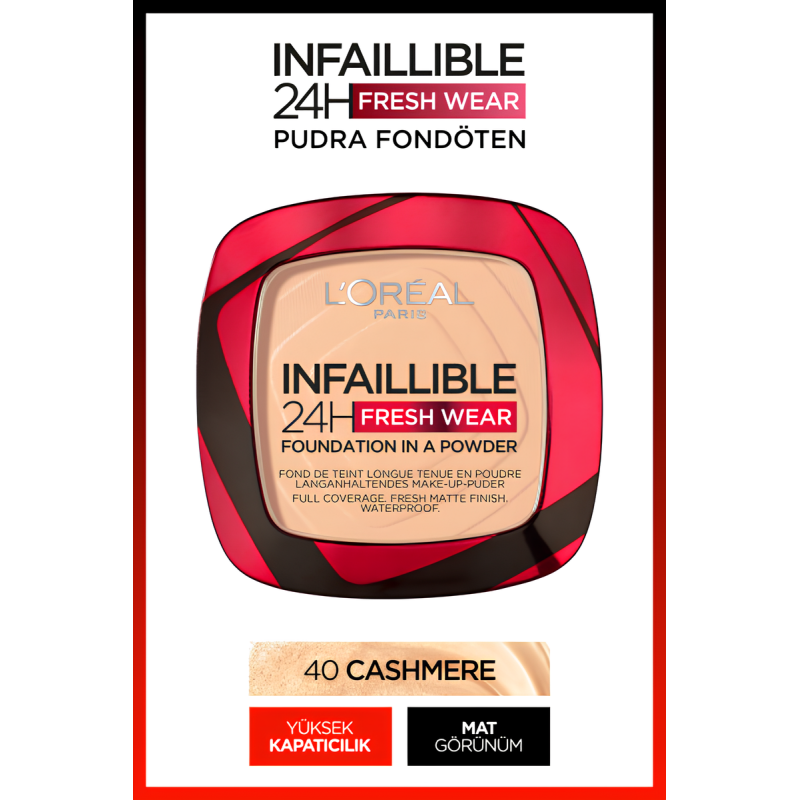 Loreal Paris Infaillible 24H Fresh Wear Pudra Fondöten 40 Cashmere 9gr