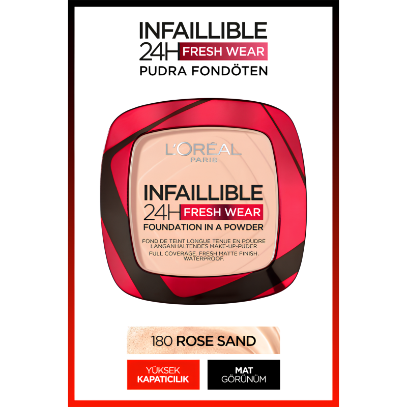 Loreal Paris Infaillible 24H Fresh Wear Pudra Fondöten 180 Rose Sand 9gr