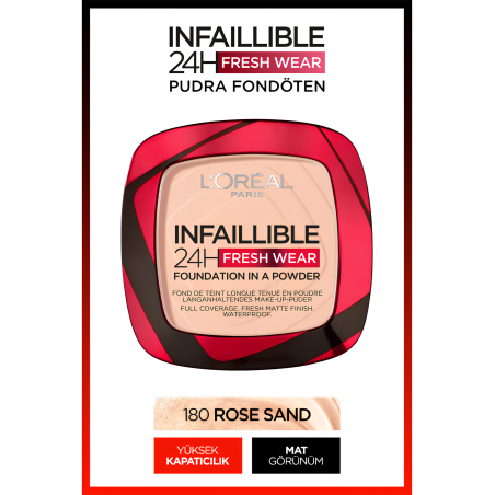 Loreal Paris Infaillible 24H Fresh Wear Pudra Fondöten 180 Rose Sand 9gr