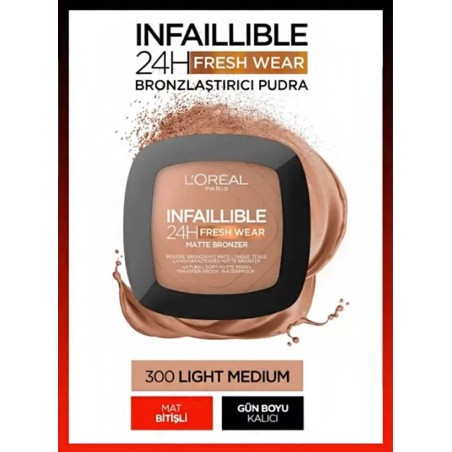 Loreal Paris Infaillible 24H Fresh Wear Bronzlaştırıcı Pudra - 300 Light Medium 9gr