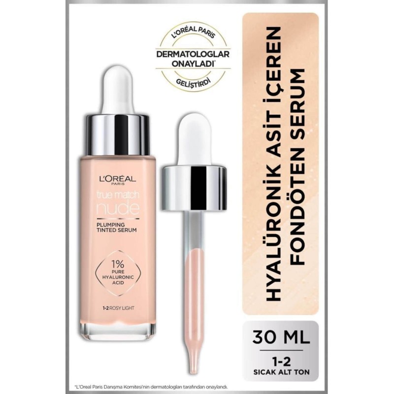 Loreal Paris True Match Nude Fondöten Serum 1-2 Rosy Light 30ML