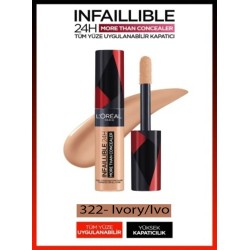 Loreal Paris Infaillible 24H Tüm Yüze Uygulanabilir Kapatıcı -  322 Ivory/Ivo 11ml