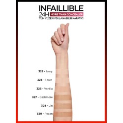 Loreal Paris Infaillible 24H Tüm Yüze Uygulanabilir Kapatıcı -  323 Fawn/Cham 11ml