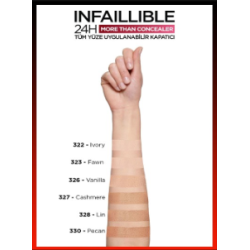 Loreal Paris Infaillible 24H Tüm Yüze Uygulanabilir Kapatıcı -  327 Cashmere 11ml