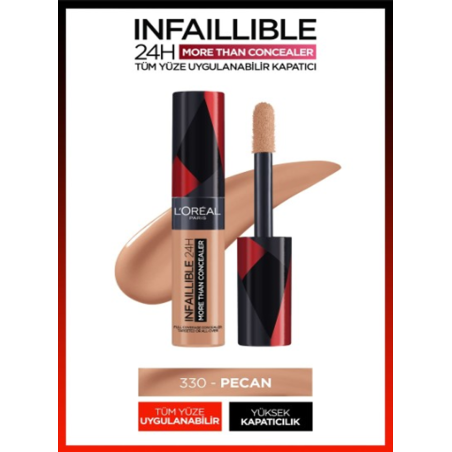Loreal Paris Infaillible 24H Tüm Yüze Uygulanabilir Kapatıcı -  330 Pecan/Pac 11ml