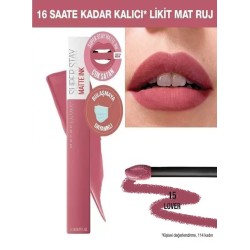 Maybelline New York Super Stay Matte Ink Likit Mat Ruj -15 LOVER