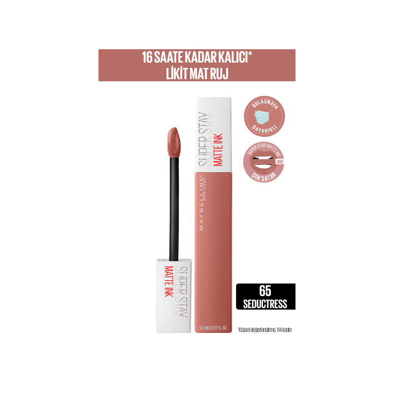 Maybelline New York Super Stay Matte Ink Mat Likit Ruj 65 Seductress Maybelline New York Super Stay Matte Ink Mat Likit Ruj 65 Seductress