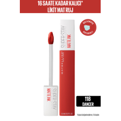 Maybelline New York Super Stay Matte Ink Likit Mat Ruj -Bricks NU 118 DANCE