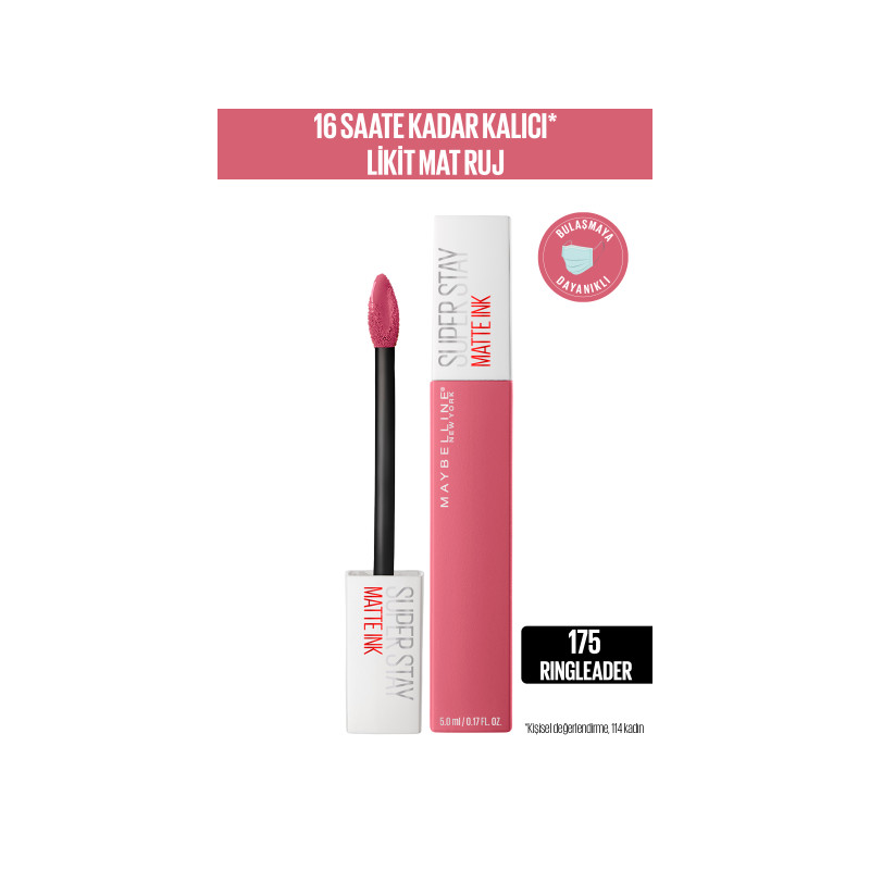 Maybelline New York Super Stay Matte Ink Likit Mat Ruj -Pinks NU 175 RINGLE