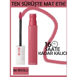 Maybelline New York Super Stay Matte Ink Likit Mat Ruj -Pinks NU 180 REVOLU