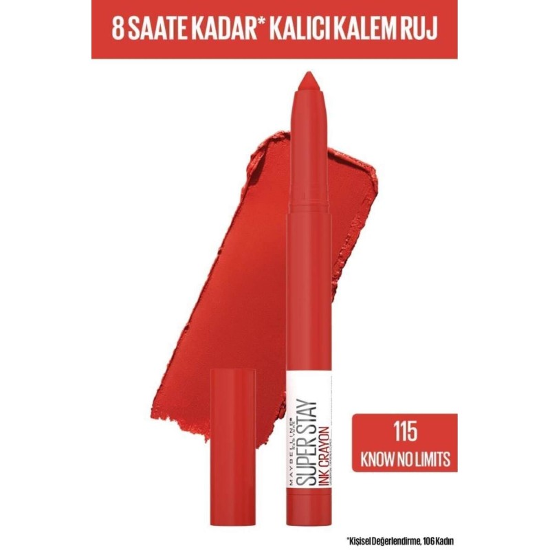 Maybelline New York Super Stay Ink Crayon Kalem Mat Ruj -115 Know No Limits