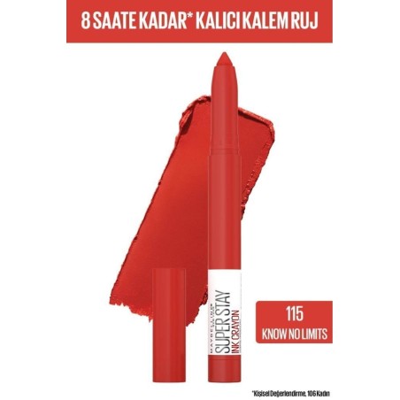 Maybelline New York Super Stay Ink Crayon Kalem Mat Ruj -115 Know No Limits