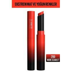 Maybelline New York Color Sensational Ultimatte Mat Ruj- 299 More Scarlet (Kırmızı)
