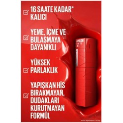 Maybelline New York Super Stay Vinyl Ink Uzun Süre Kalıcı Likit Parlak Ruj -  15 PEACHY