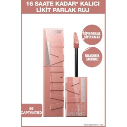 Maybelline New York Super Stay Vinyl Ink Uzun Süre Kalıcı Likit Parlak Ruj -  95