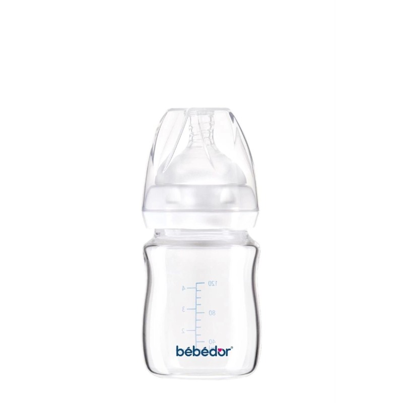 Bebedor Isıya Dayanıklı Cam Biberon 3+Ay 120ml -50301- Bebedor Isıya Dayanıklı Cam Biberon 3+Ay 120ml -50301-