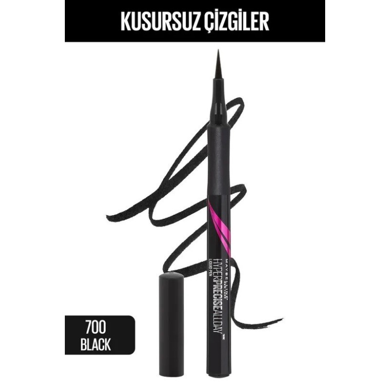 Maybelline New York Hyper Precise All Day Eyeliner - 700 Black - Siyah Maybelline New York Hyper Precise All Day Eyeliner - 700 Black - Siyah