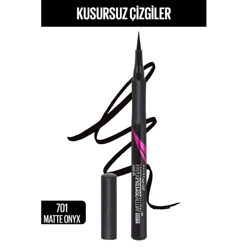 Maybelline New York Hyper Precise All Day Eyeliner - 701 Matte Onyx - Mat Siyah Maybelline New York Hyper Precise All Day Eyeliner - 701 Matte Onyx - Mat Siyah