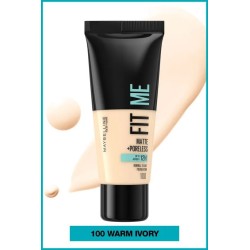 Maybelline New York Fit Me Matte+Poreless Fondöten - 100 Warm Ivory 30 ml