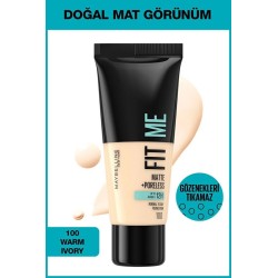 Maybelline New York Fit Me Matte+Poreless Fondöten - 100 Warm Ivory 30 ml