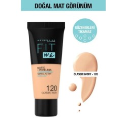 Maybelline New York Fit Me Matte+Poreless Fondöten - 120 Classic Ivory 30 ml