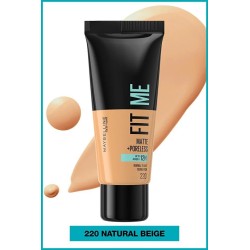 Maybelline New York Fit Me Matte+Poreless Fondöten - 220 Natural Beige 30 ml