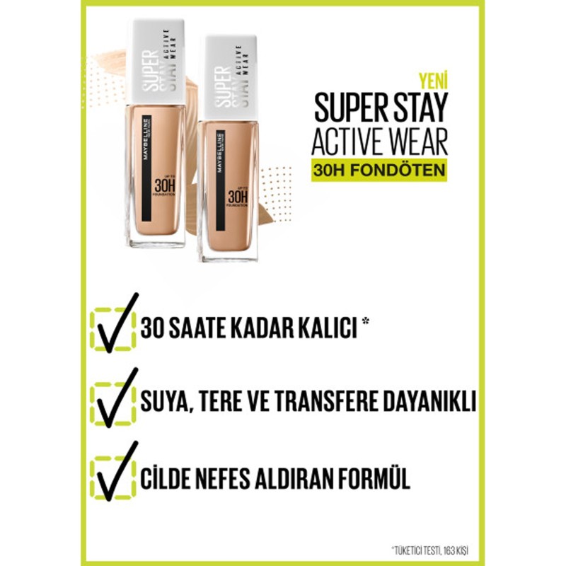 Maybelline New York Superstay Active Wear Fondöten- 02 Naked Ivory 30 ml