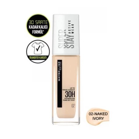 Maybelline New York Superstay Active Wear Fondöten- 02 Naked Ivory 30 ml