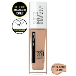 Maybelline New York Superstay Active Wear Fondöten- 07 Classic Nude 30ml