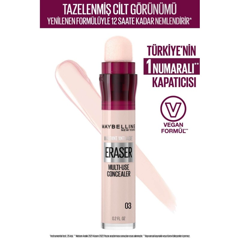 Maybelline New York Instant Anti Age Eraser Kapatıcı - 03 Fair 6,8ml