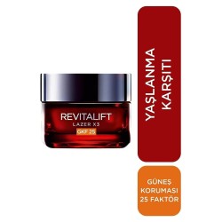 Loreal Revitalift Lazer X3 Leke ve Kırışıklık Karşıtı Spf25 Bakım Kremi 50ml